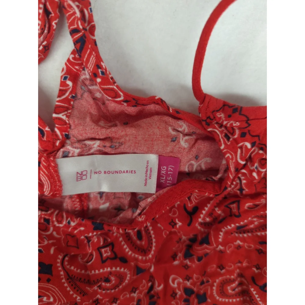 Women's No Boundaries Tank Top XL/XG Red Bandana Print